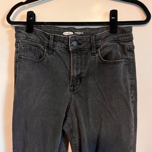 Old Navy black jeans denim Kicker Boot-Cut Mid Rise. Size 10 tall.